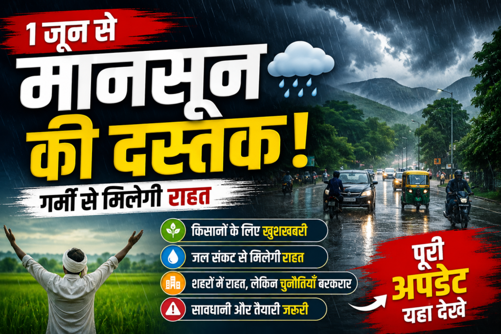 1 जून से मानसून की दस्तक, गर्मी से राहत की उम्मीद, लेकिन चुनौतियां भी बरकरार