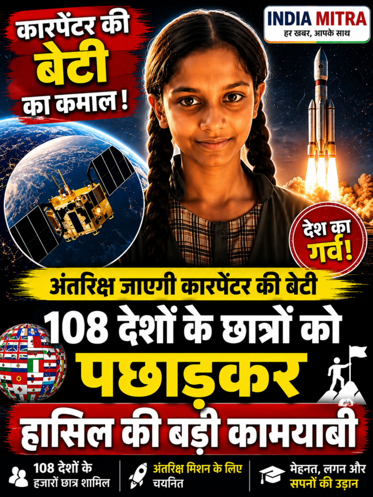 कारपेंटर की बेटी ने रचा इतिहास, 108 देशों के छात्रों को पछाड़कर अंतरिक्ष मिशन के लिए चुनी गई