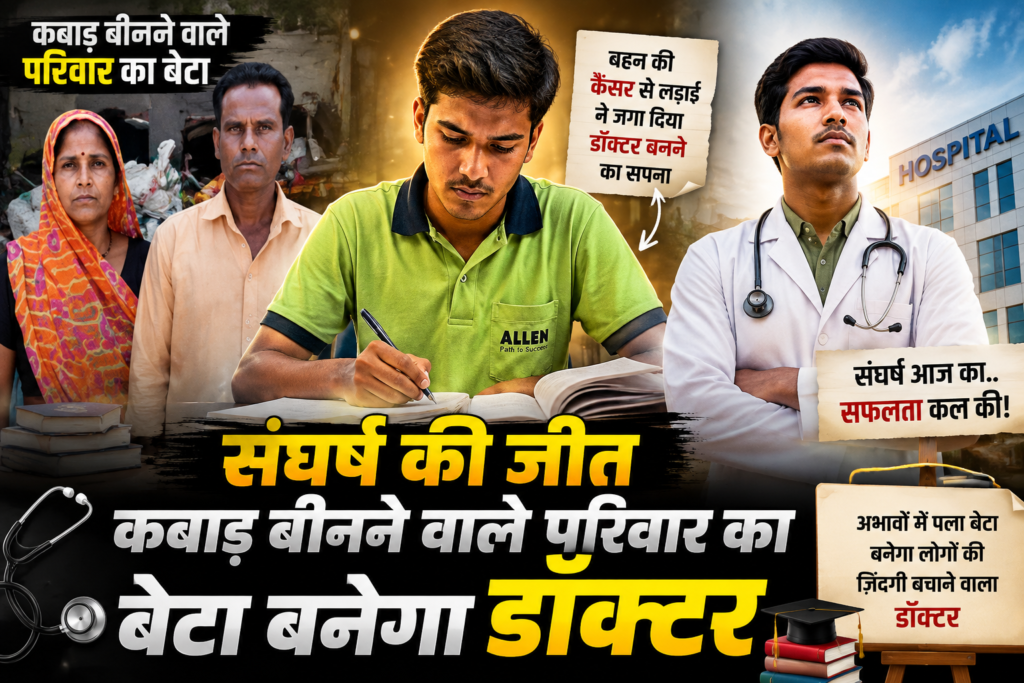 संघर्ष की जीत: कबाड़ बीनने वाले परिवार का बेटा बनेगा डॉक्टर