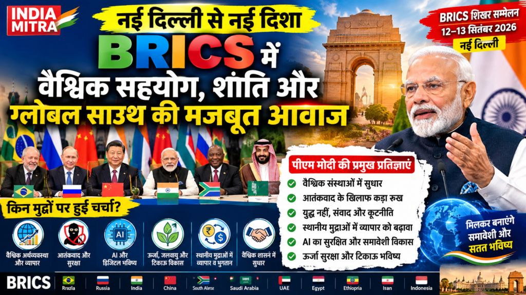 “नई दिल्ली से नई दिशा: BRICS में वैश्विक सहयोग, शांति और ग्लोबल साउथ की मजबूत आवाज”