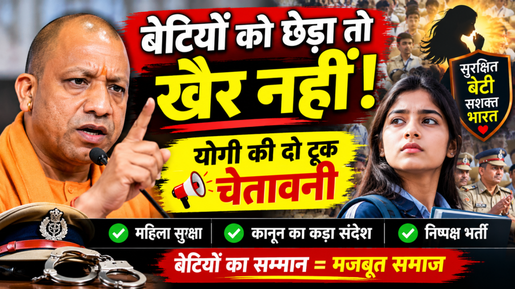 बेटियों की सुरक्षा पर योगी की सख्त चेतावनी: कानून का डर और भरोसेमंद व्यवस्था क्यों जरूरी है?